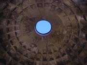 The dome of the Pantheon. It is the only domed structure in Rome remaining intact from ancient times.