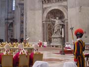 Mass at San Pietro. The Pope is sitting at the top of the steps, in the red cloak.