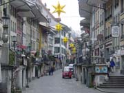 Street in Thun with double-decker sidewalks