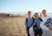 Michael, Leslie, and Colin on the beach in Rosarito