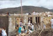 Beginning construction of the roof