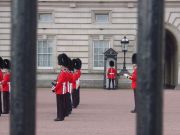 Redcoats in the courtyard of Buckingham Palace